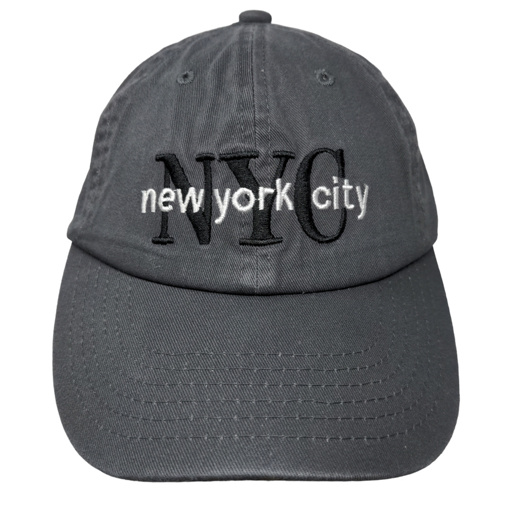 E by Elidan Men's Slideback Hat Gray Embroidered New York City Logo Cotton